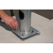 Lamp post SET | made of steel | 6.00 m pole height, galvanized | 1000 kg concrete set up device | Light color: 4000 K